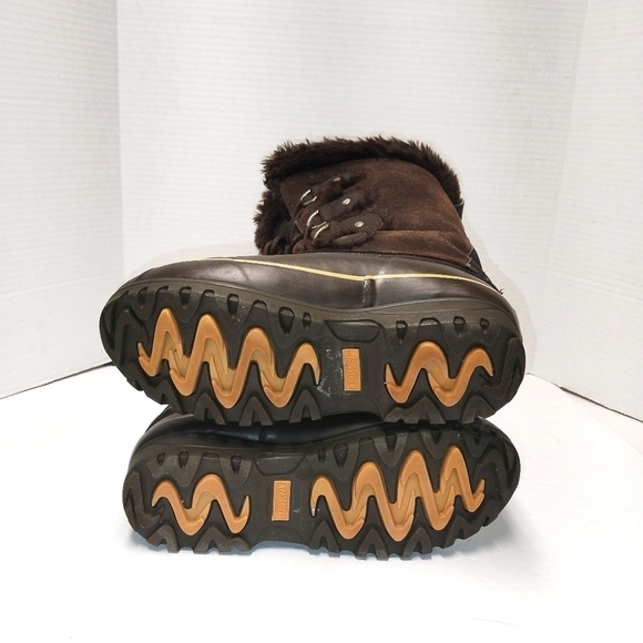 Khombu boots calf high Suede Leather Faux Fur Lined Lace up brow… - Picture 6 of 8